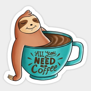 Coffee Sloth Sticker